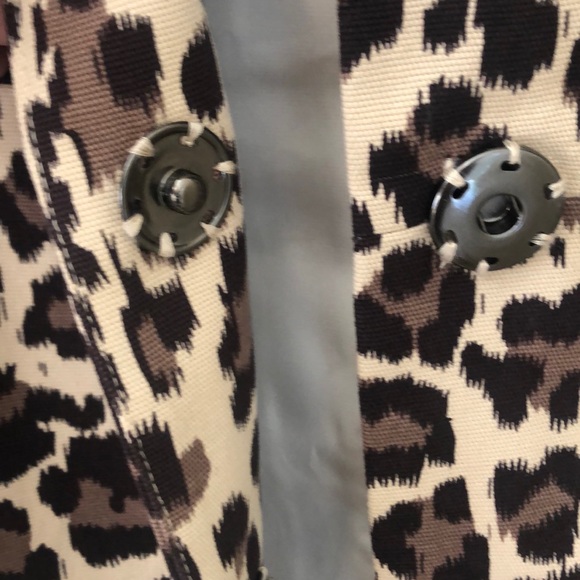 Banana Republic trench coat jacket women’s  XS lined animal print button front - Picture 5 of 12